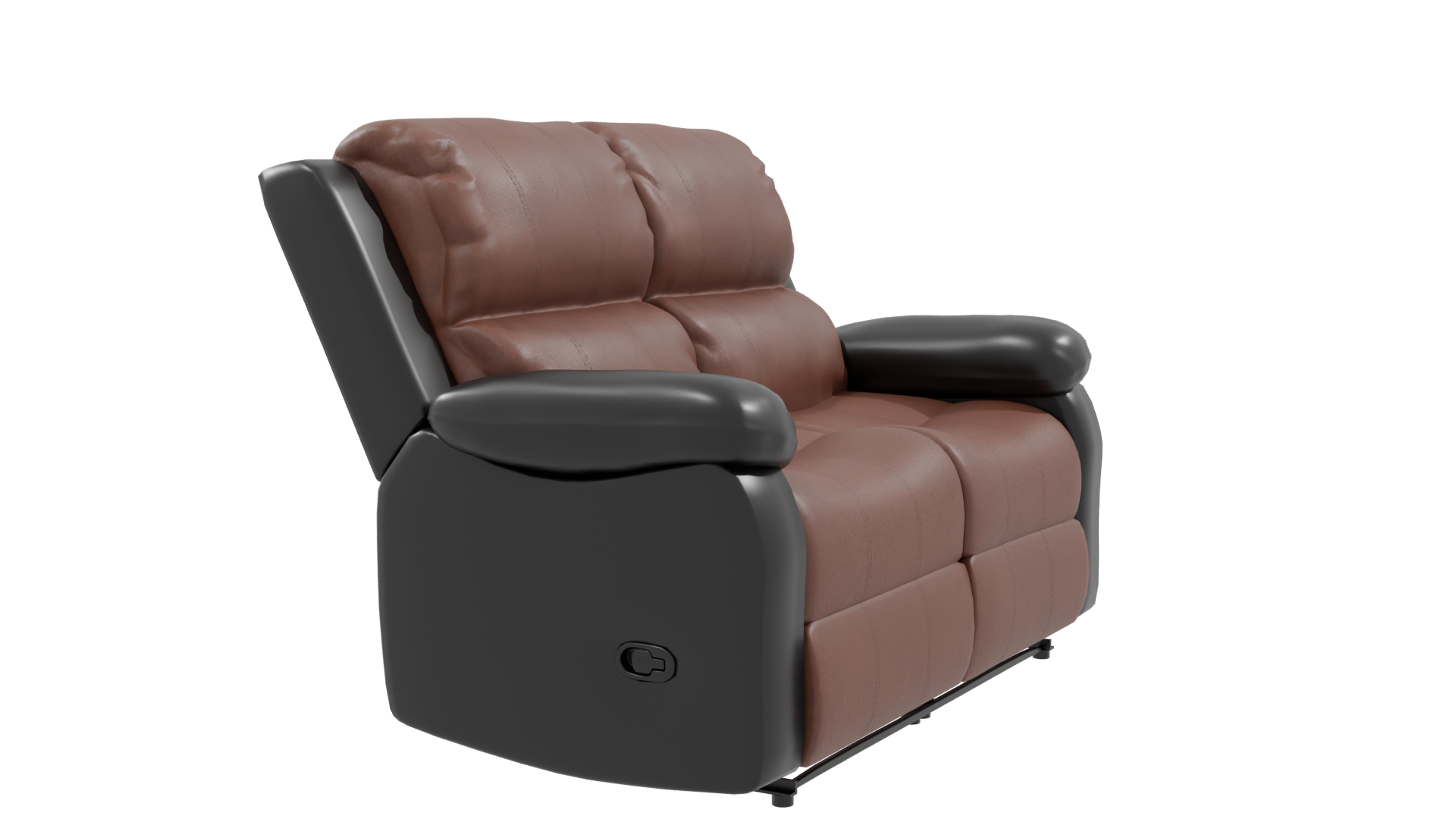Contemporary Brown Reclining Sofa 3D Model - Professional 3D Model Render 9