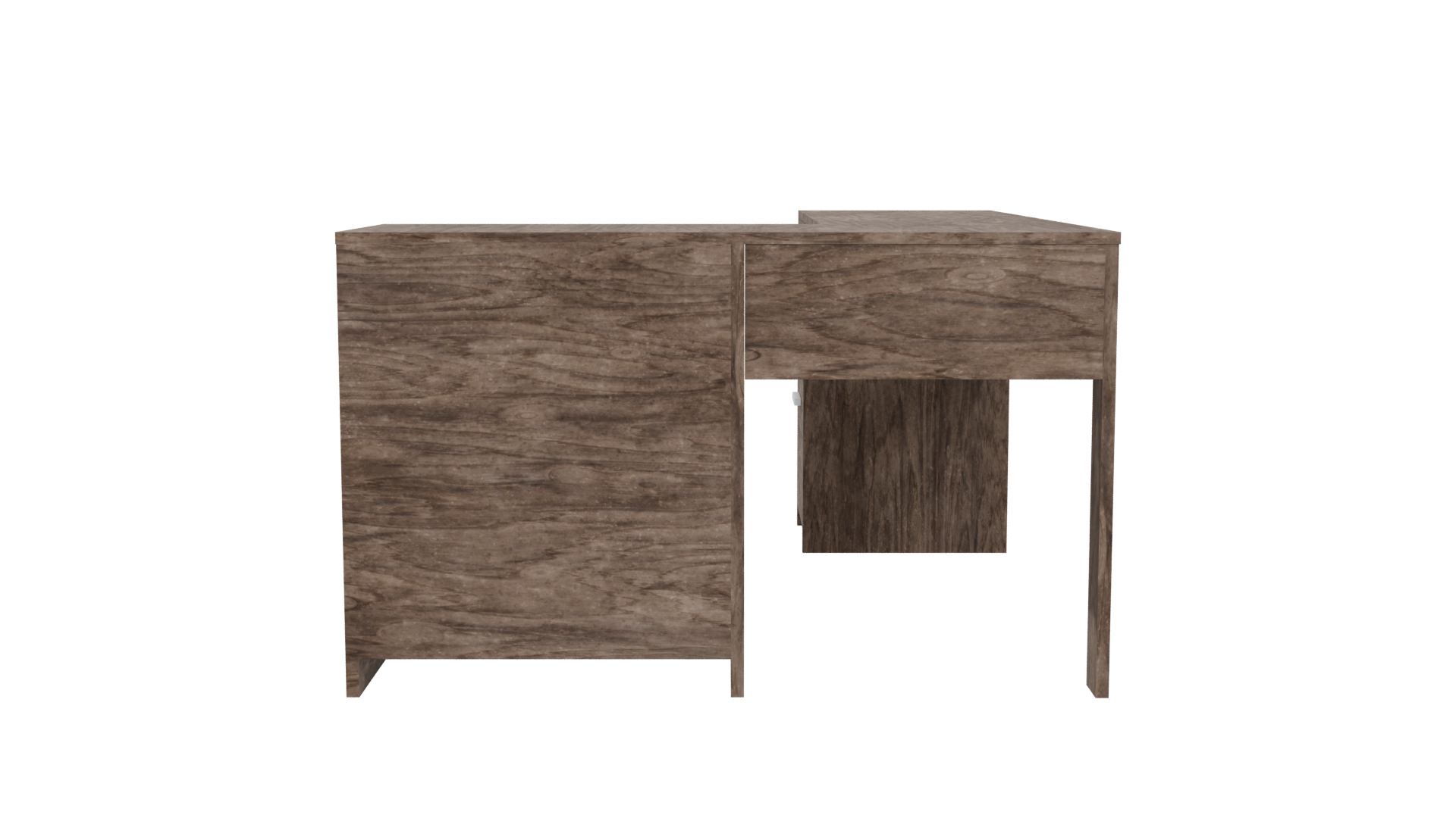 L-Shaped Wooden Desk 3D Model - Professional 3D Model Render 5