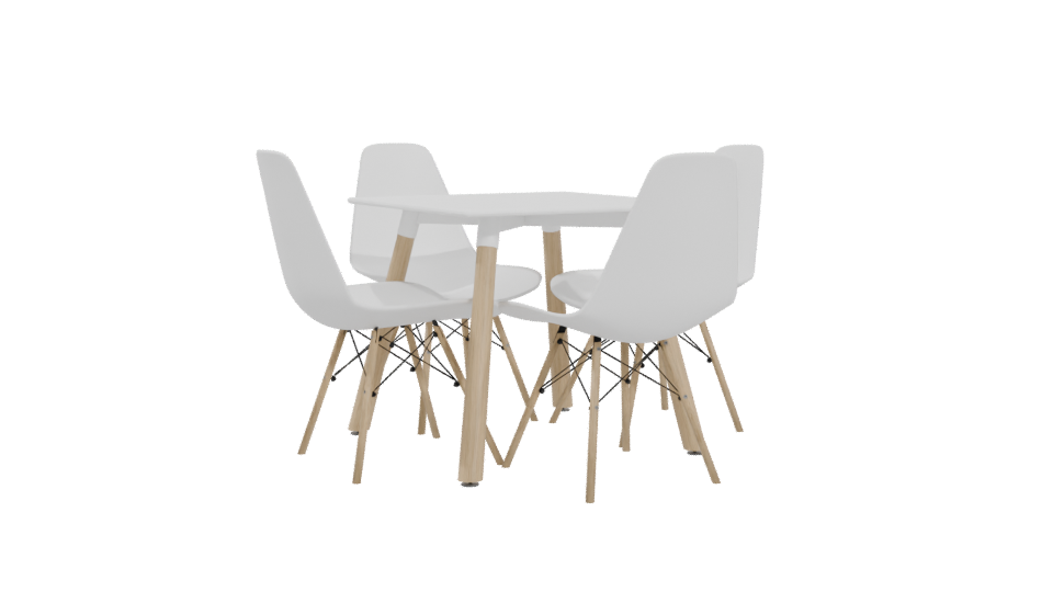 Stylish Minimalist Dining Set 3D - Professional 3D Model Render 4