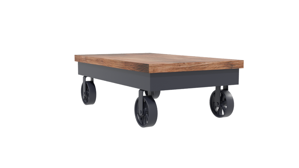 Industrial Wooden Coffee Table 3D - Professional 3D Model Render 13