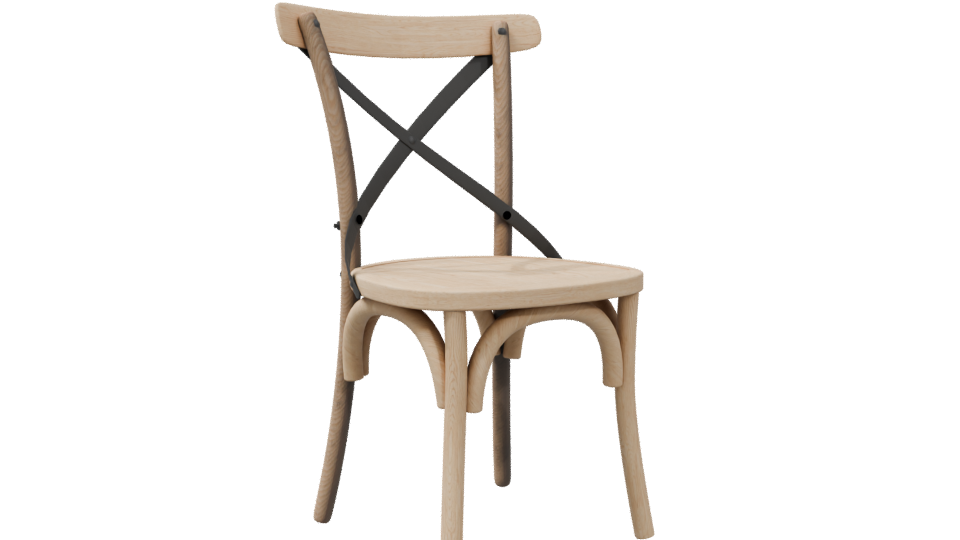 Classic Wooden Dining Chair Model - Professional 3D Model Render 4