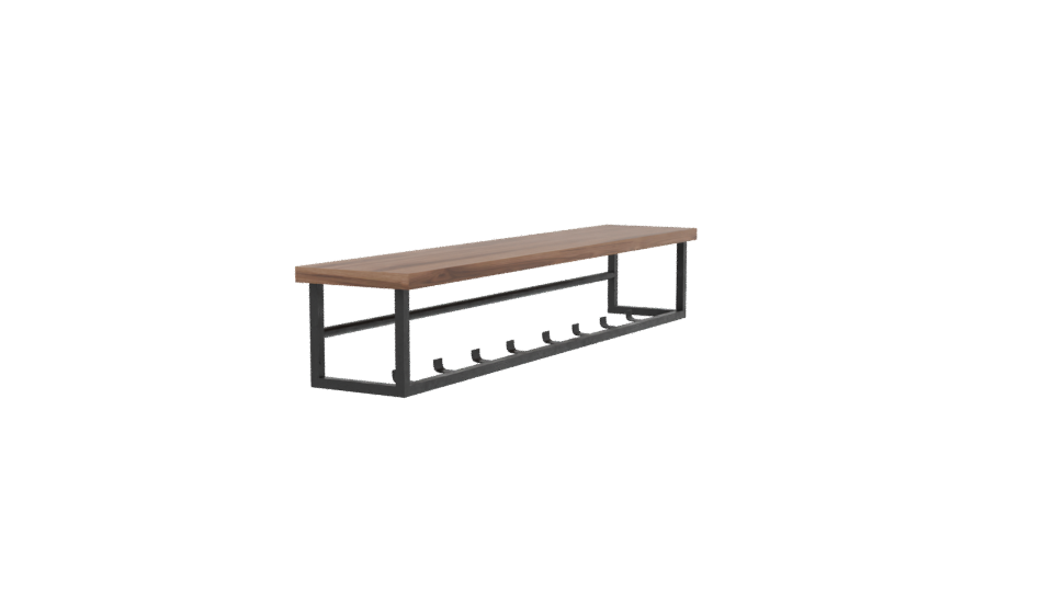 Elegant Wooden Bench Model - Professional 3D Model Render 3