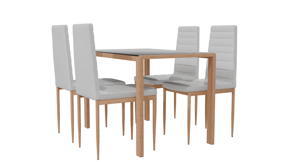 Modern Dining Table Set 3D - Professional 3D Model Render 7