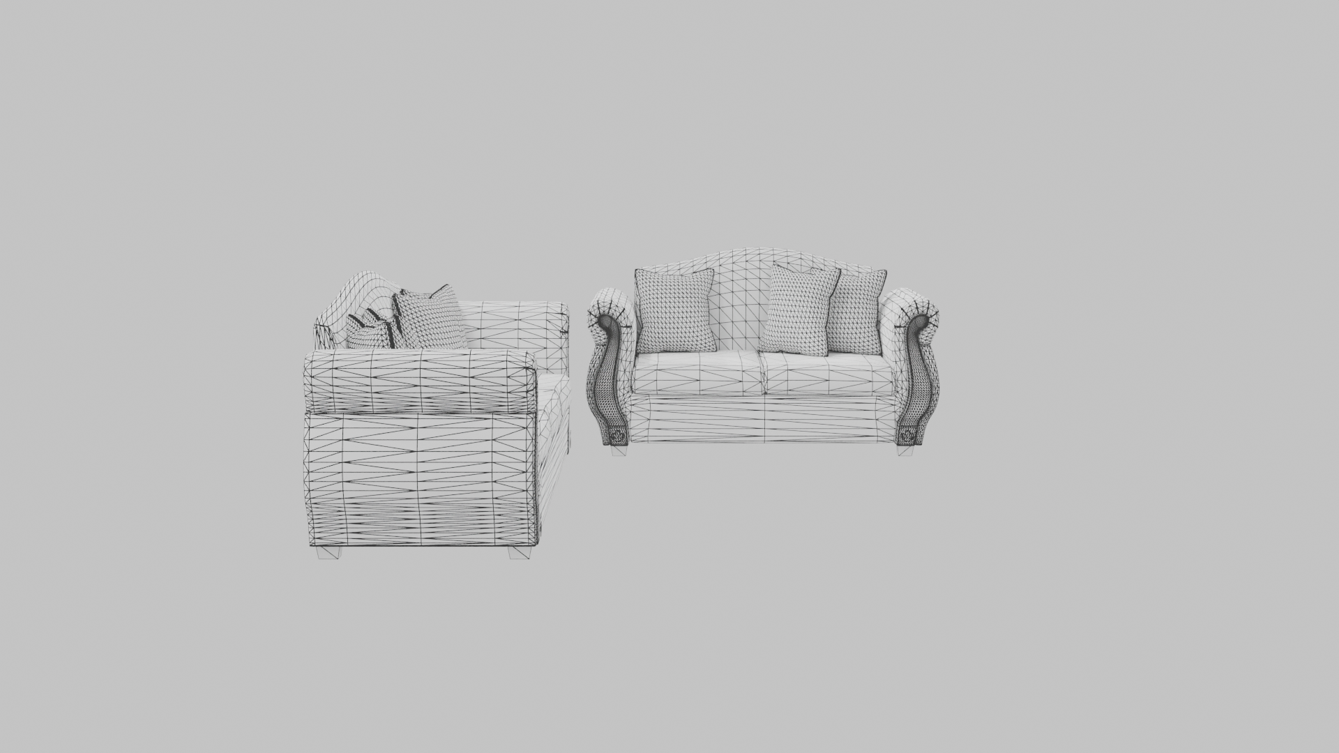 Elegant Sofa Set 3D Model - Professional 3D Model Render 15