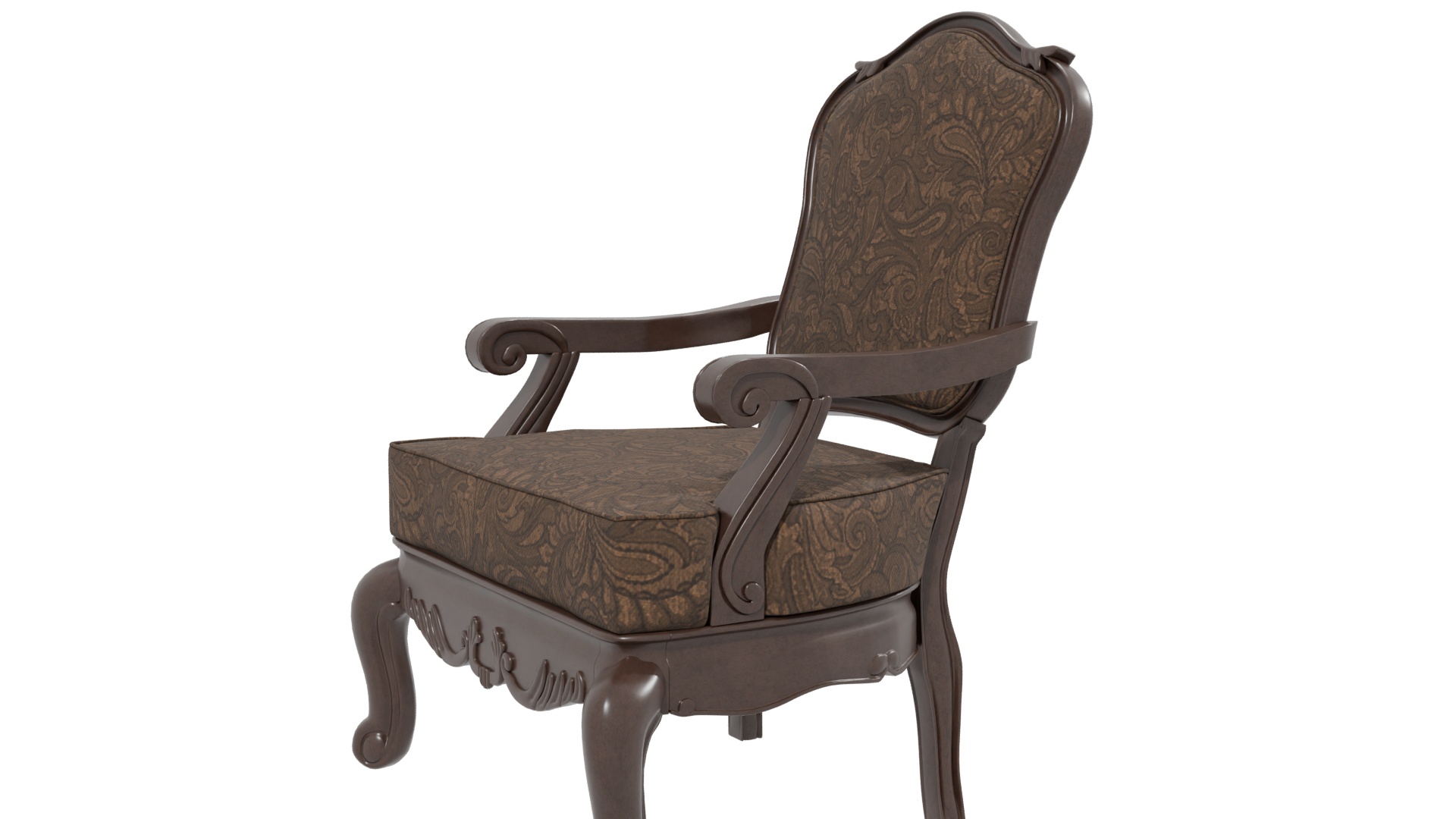 Vintage Elegant Upholstered Armchair 3D Model - Professional 3D Model Render 13