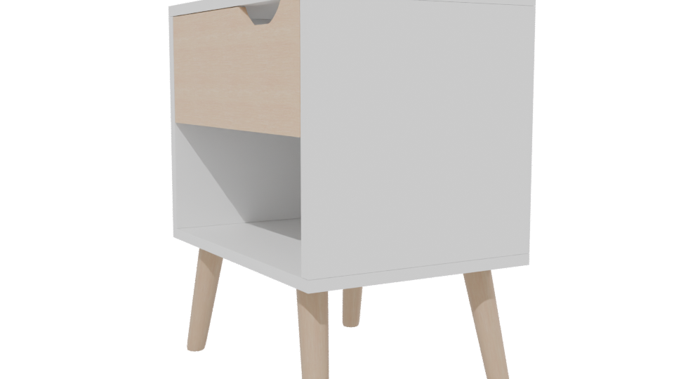Minimalist Wooden Nightstand 3D Model - Professional 3D Model Render 13