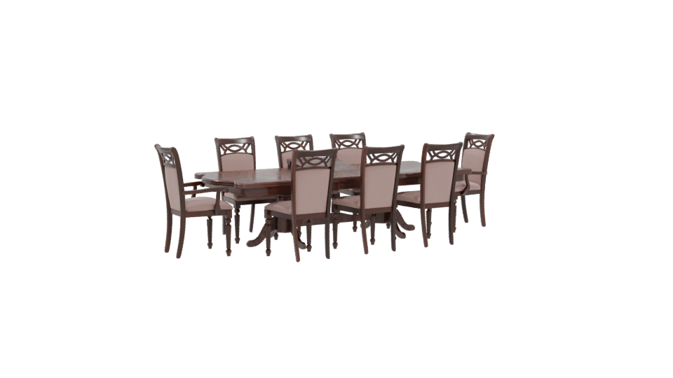 Classic Dining Table Set 3D Model - Professional 3D Model Render 4