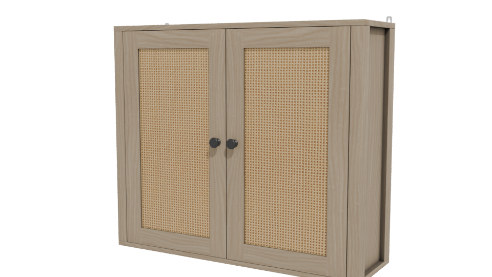 Stylish Wooden Wall Cabinet 3D - Professional 3D Model Render 12