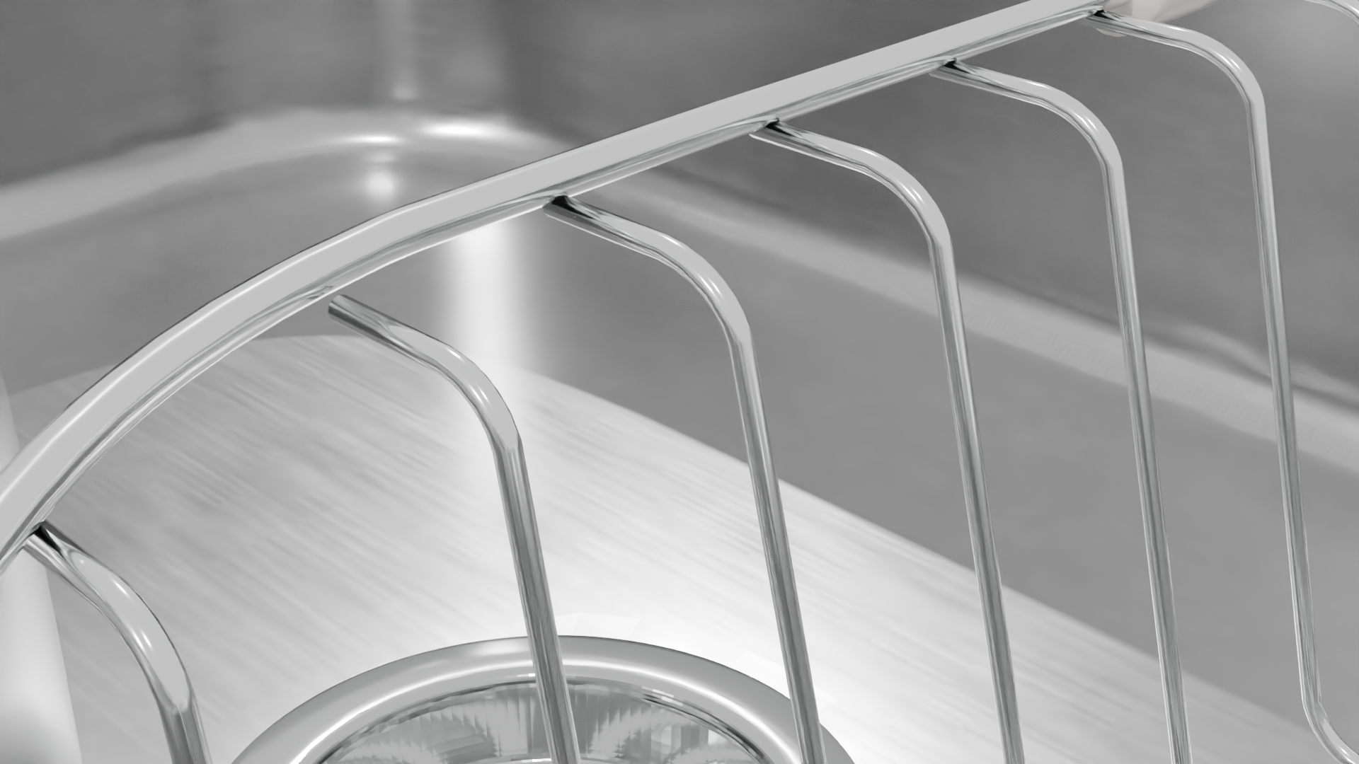 Stainless Steel Kitchen Sink Model - Professional 3D Model Render 3