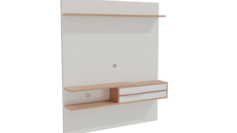 Stylish Modern Wall Shelf Unit - Professional 3D Model Render 10