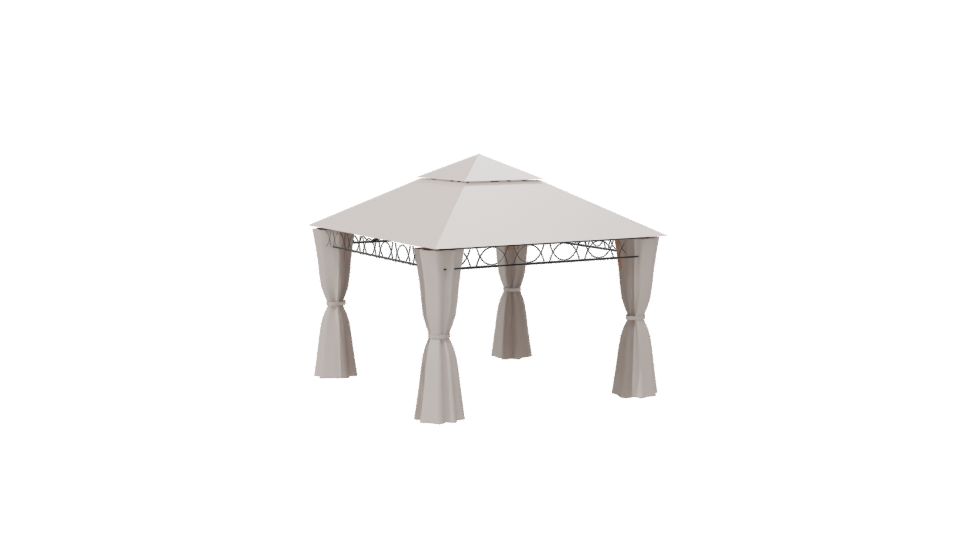 Elegant Outdoor Canopy Gazebo 3D Model - Professional 3D Model Render 7