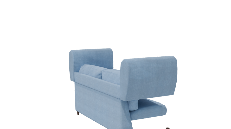 Stylish Blue Sofa 3D Model - Professional 3D Model Render 7