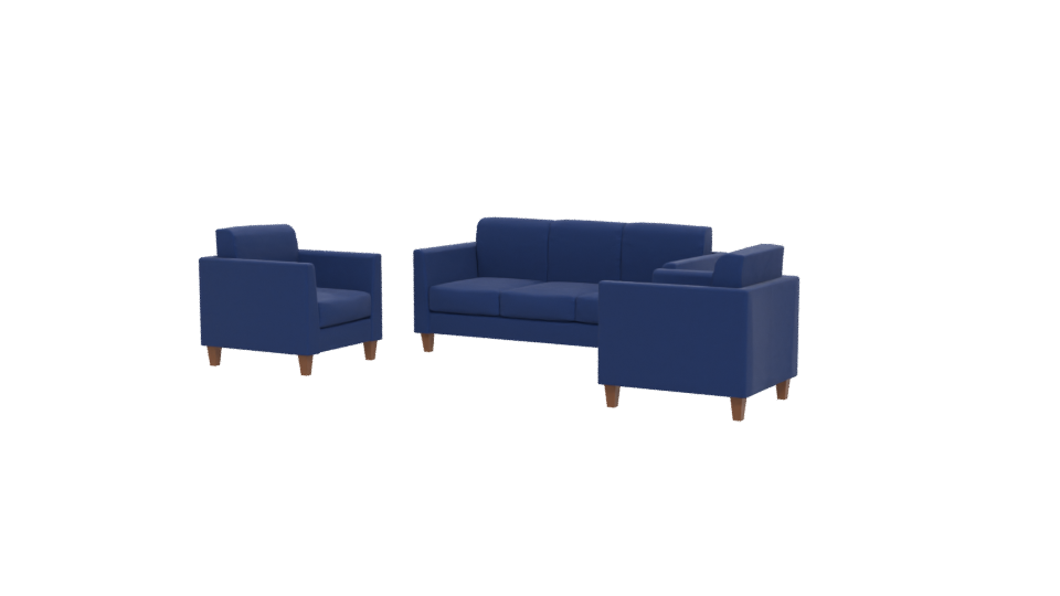 Stylish Blue Sofa Set 3D - Professional 3D Model Render 12