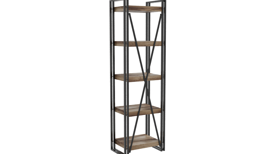 Stylish Wooden Shelving Unit 3D - Professional 3D Model Render 4
