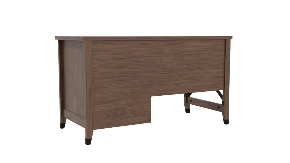 Elegant Wooden Office Desk 3D - Professional 3D Model Render 4