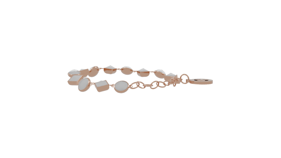Elegant Rose Gold Bracelet 3D - Professional 3D Model Render 9