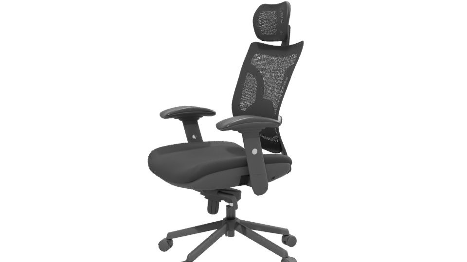 Ergonomic Black Office Chair Model - Professional 3D Model Render 13