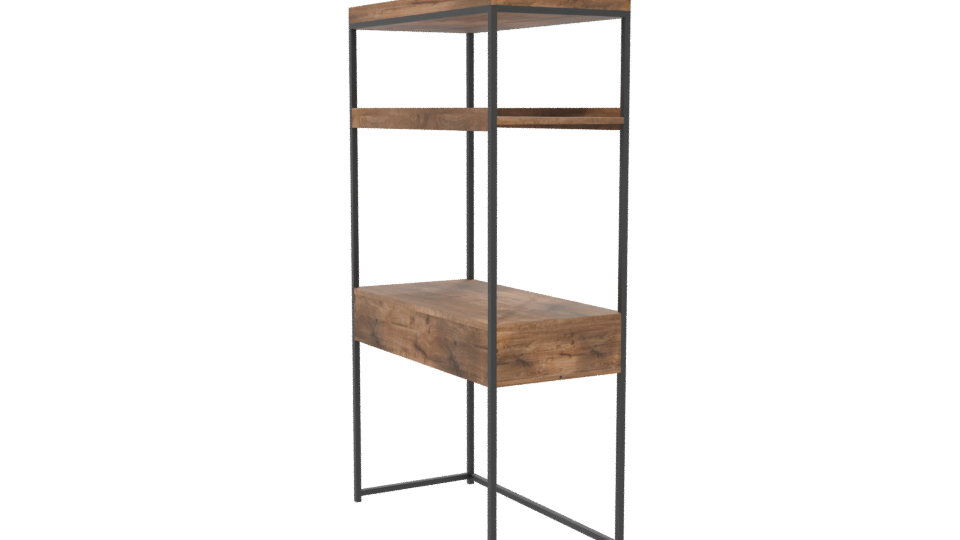 Modern Wooden Shelf Unit 3D - Professional 3D Model Render 13