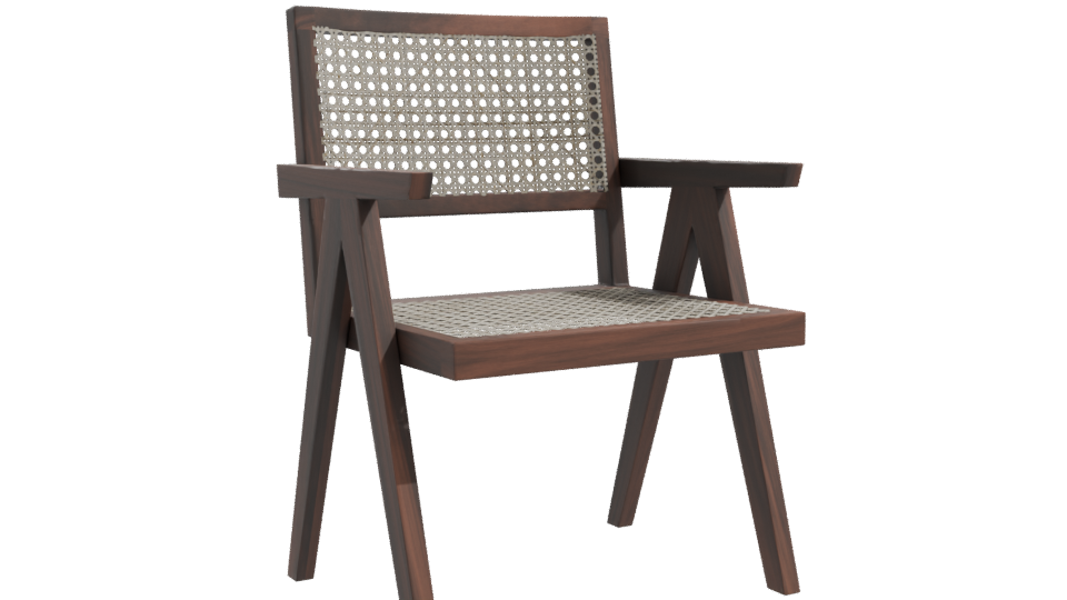 Stylish Wooden Armchair 3D Model - Professional 3D Model Render 10