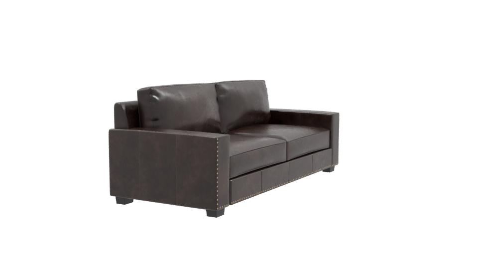 Luxurious Brown Leather Sofa 3D Model - Professional 3D Model Render 9