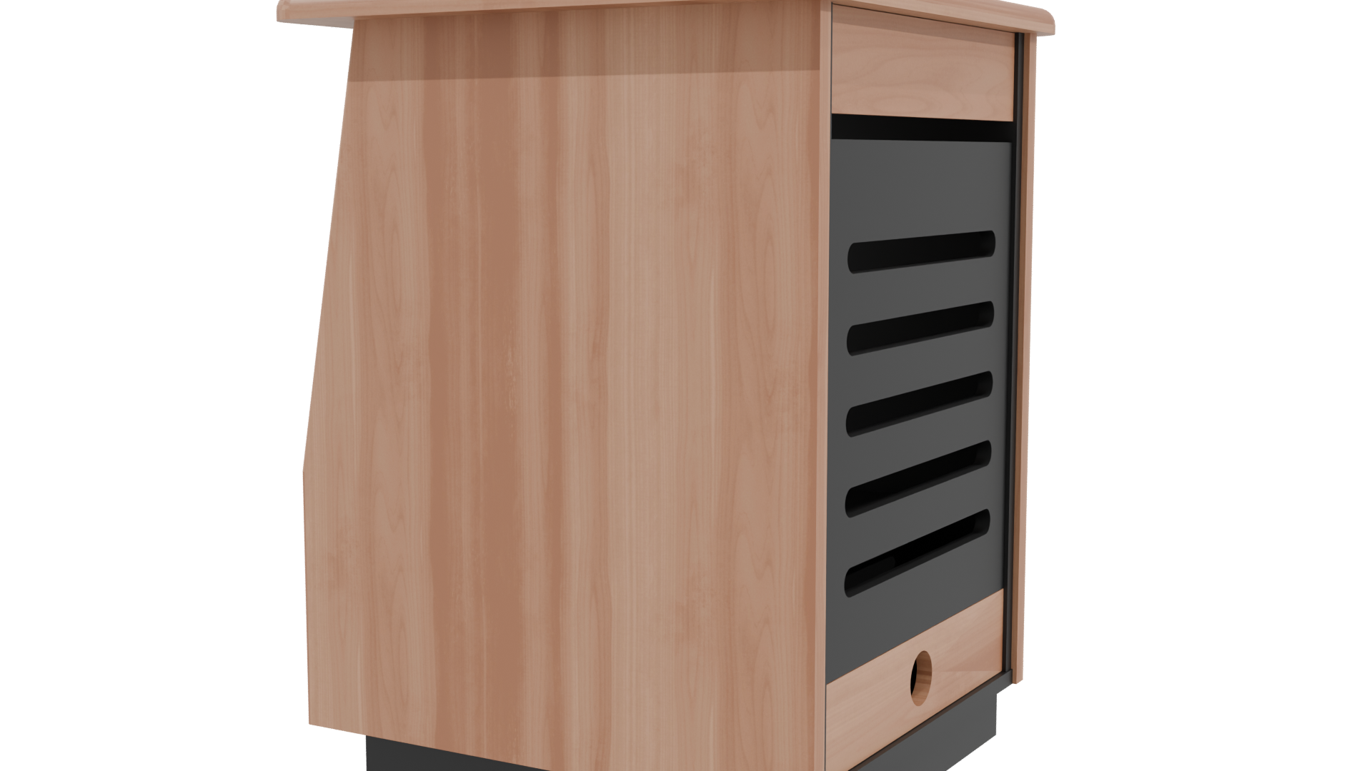 Contemporary Wooden Display Cabinet - Professional 3D Model Render 3