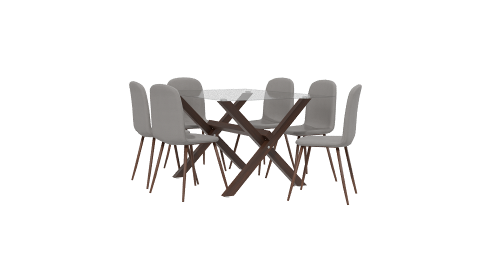 Stylish Glass Top Dining Set - Professional 3D Model Render 13