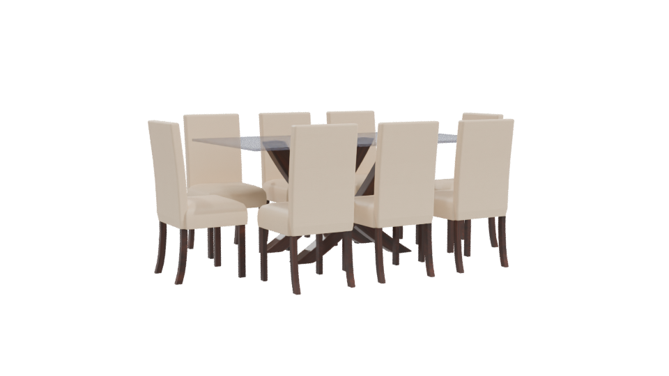 Elegant Modern Dining Table Set 3D Model - Professional 3D Model Render 10