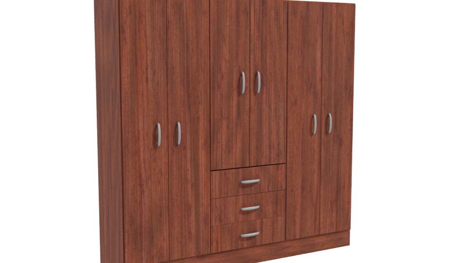 Stylish Wooden Wardrobe 3D Model - Professional 3D Model Render 10
