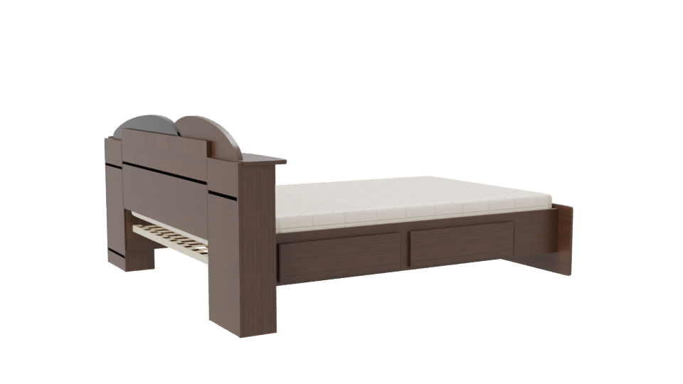 Contemporary Wooden Bed 3D Model - Professional 3D Model Render 7