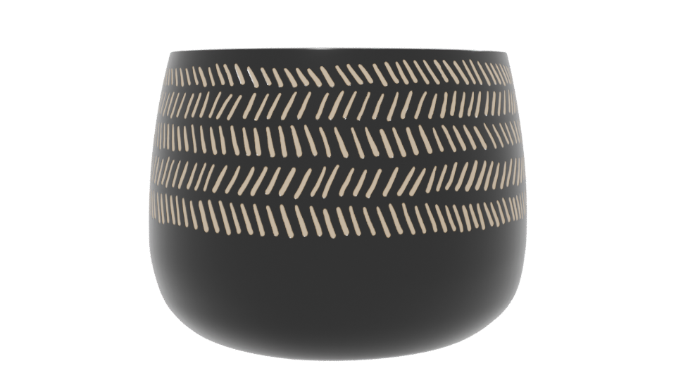Stylish Ceramic Planter with Modern Cutout Design - Professional 3D Model Render 13