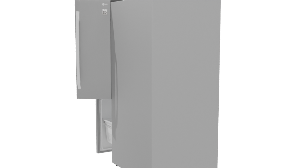 Modern French Door Refrigerator Model - Professional 3D Model Render 4
