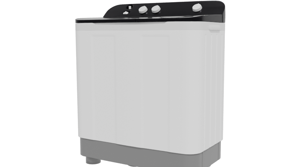 Compact Twin Tub Washing Machine 3D - Professional 3D Model Render 12
