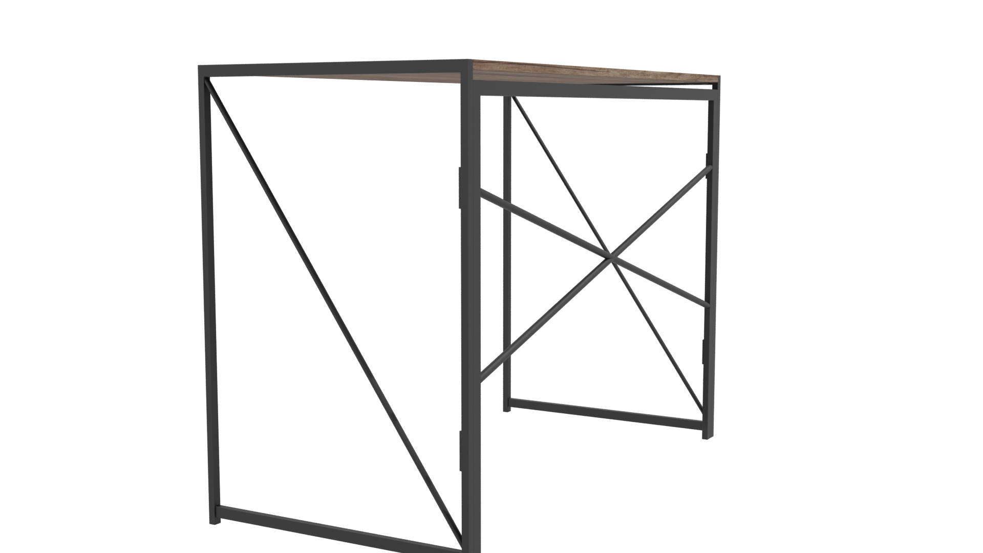 Industrial Style Wooden Table 3D - Professional 3D Model Render 3