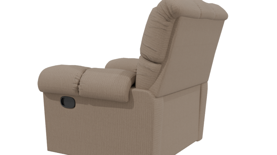 Cozy Reclining Fabric Armchair 3D - Professional 3D Model Render 3