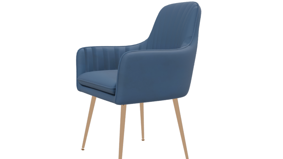 Elegant Blue Accent Chair 3D - Professional 3D Model Render 13