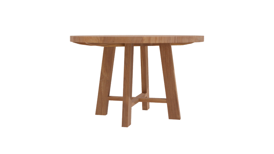 Stylish Round Wooden Dining Table - Professional 3D Model Render 10