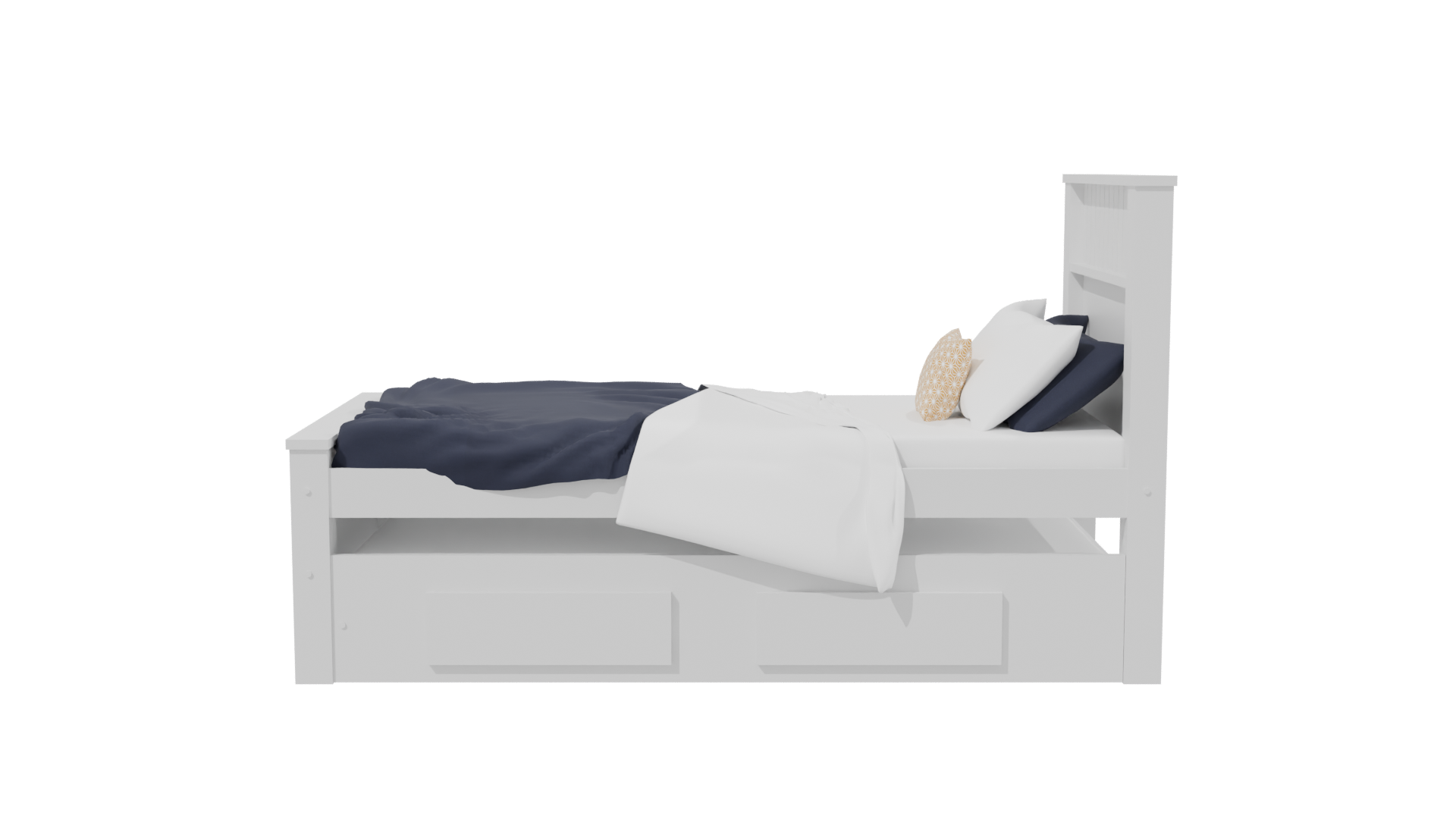 Stylish Minimalist Twin Bed Model - Professional 3D Model Render 14