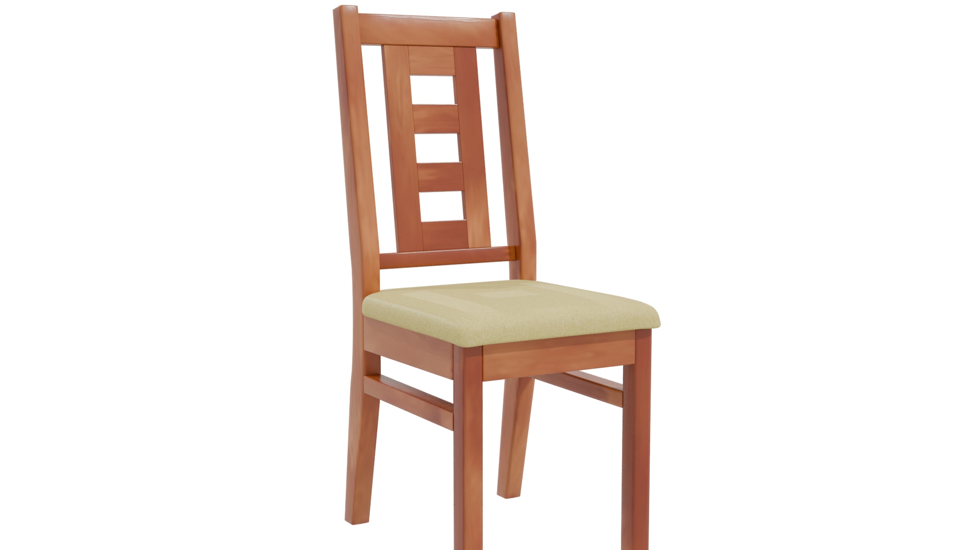 Stylish Wooden Dining Chair 3D Model - Professional 3D Model Render 10