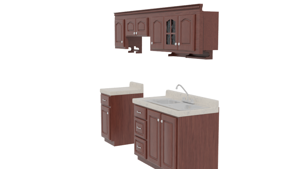 Stylish Kitchen Cabinet Set 3D - Professional 3D Model Render 13