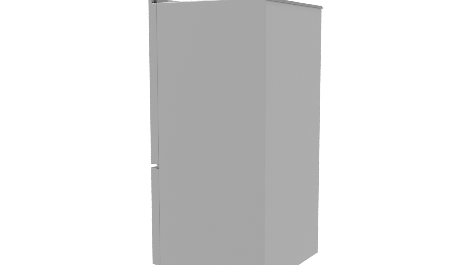 Sleek Stainless Steel Kitchen Refrigerator 3D Model - Professional 3D Model Render 3