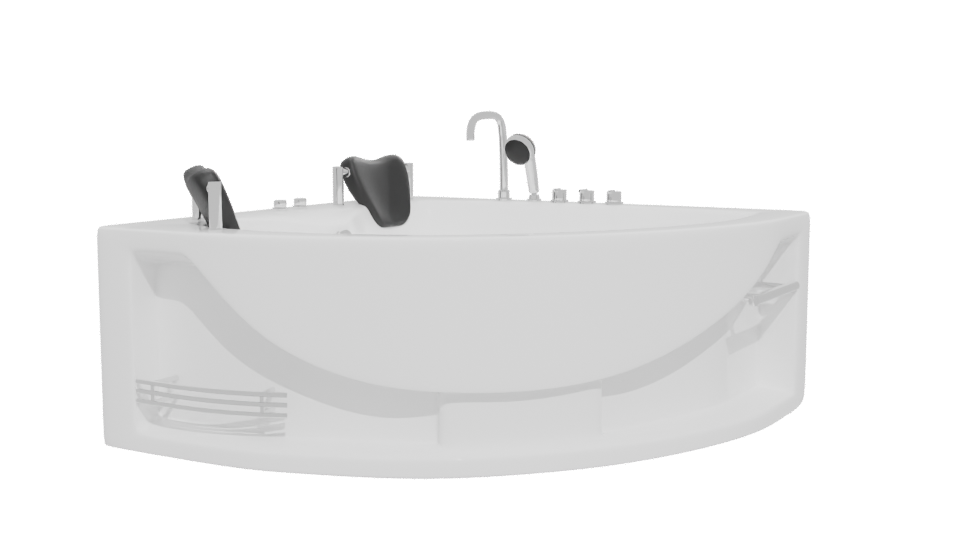 Elegant Corner Bathtub Model 3D - Professional 3D Model Render 12