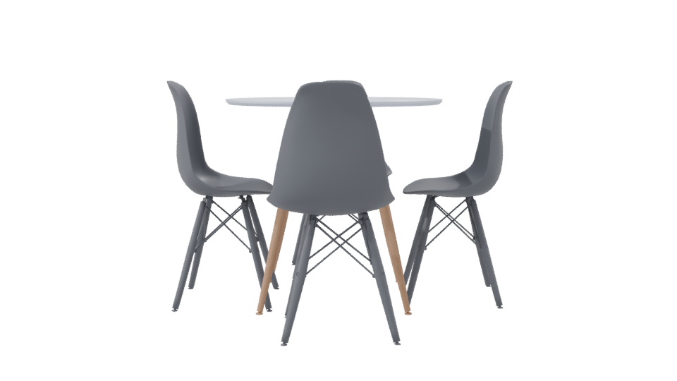 Stylish Dining Table and Chairs Set - Professional 3D Model Render 8