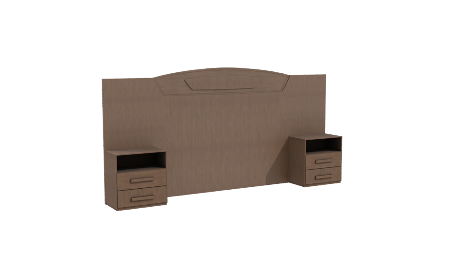 Stylish Wooden Headboard Model - Professional 3D Model Render 10