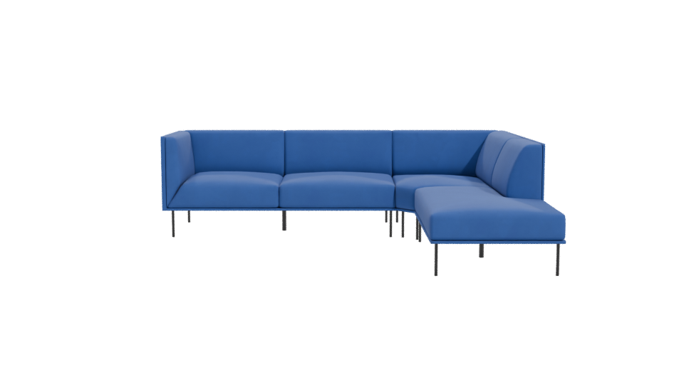 Stylish Blue Sectional Sofa 3D Model - Professional 3D Model Render 11