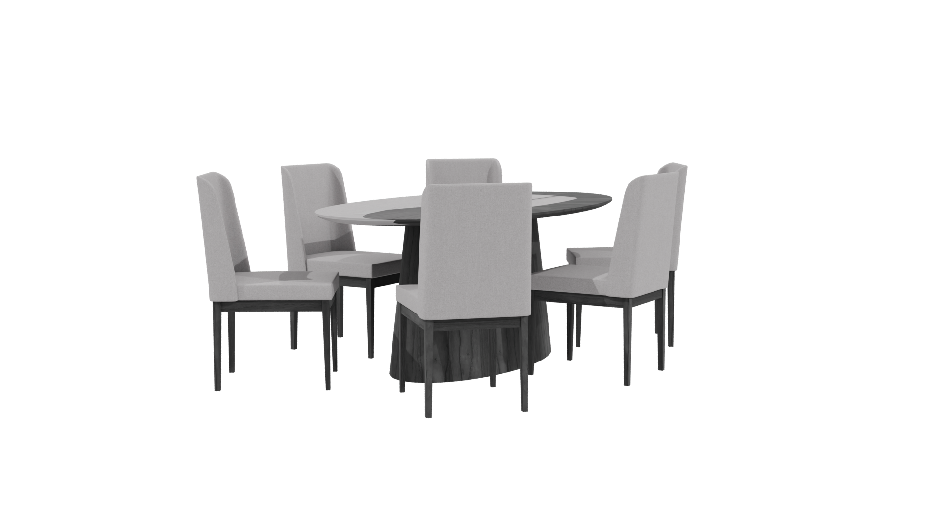Stylish Round Dining Table Set - Professional 3D Model Render 3