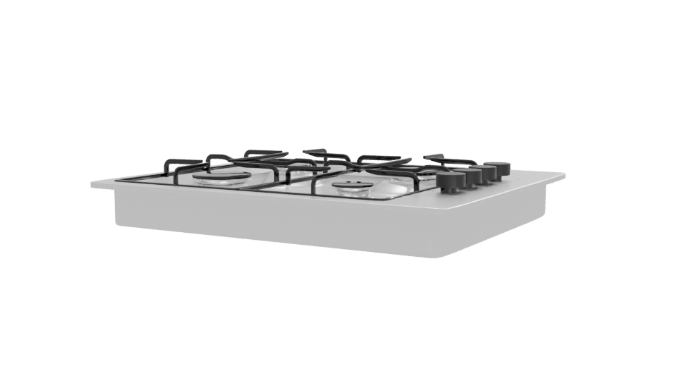 Sleek Gas Cooktop 3D Model - Professional 3D Model Render 12
