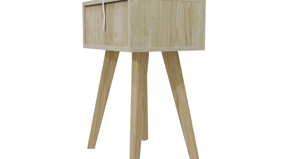 Stylish Wooden Nightstand 3D Model - Professional 3D Model Render 7