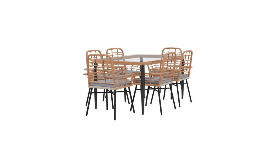 Stylish Outdoor Dining Table and Chairs Set 3D Model - Professional 3D Model Render 3
