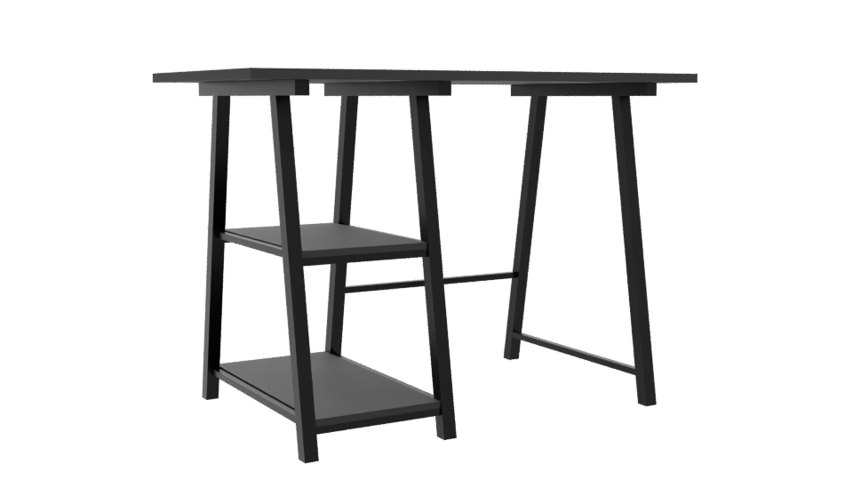Minimalist Black Office Table 3D - Professional 3D Model Render 10