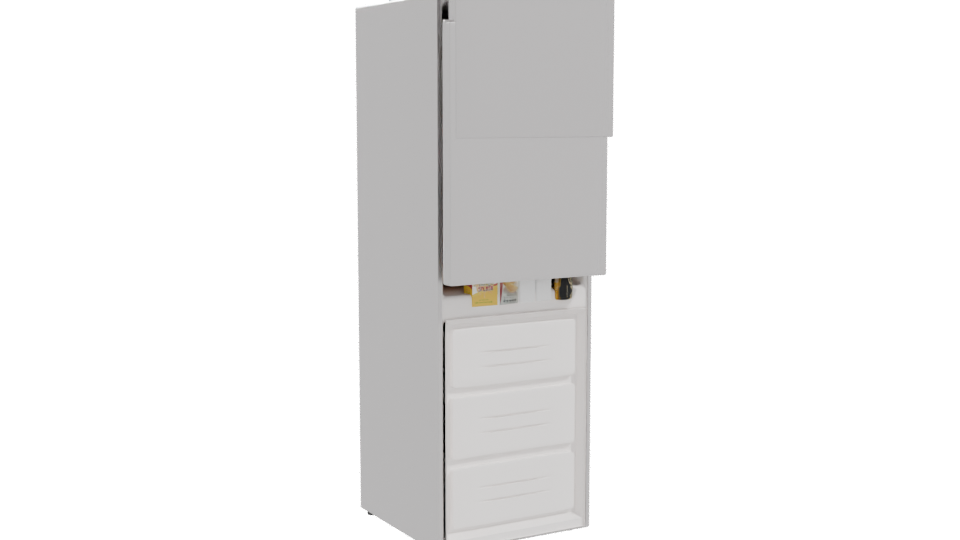 Stylish Stainless Steel Refrigerator 3D Model - Professional 3D Model Render 10